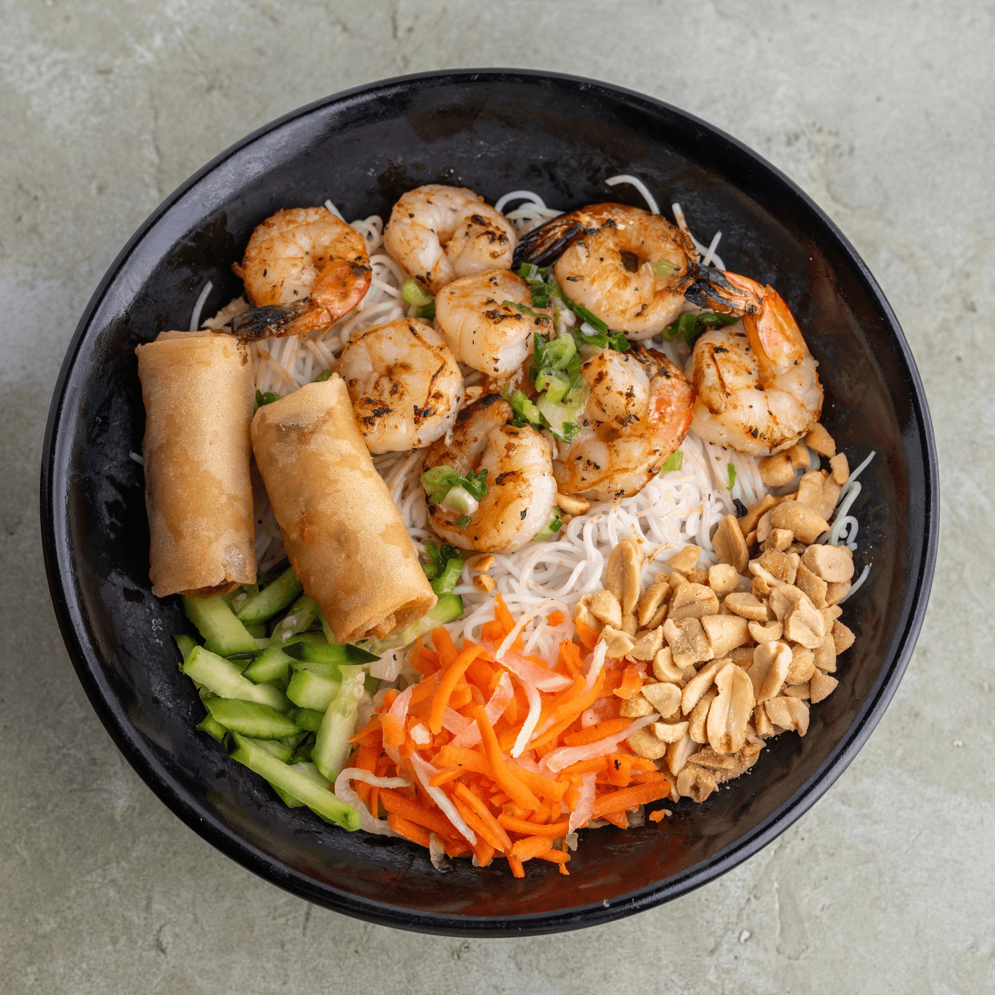 Double Combo Vermicelli Bowl - Grilled Shrimp & Eggroll.