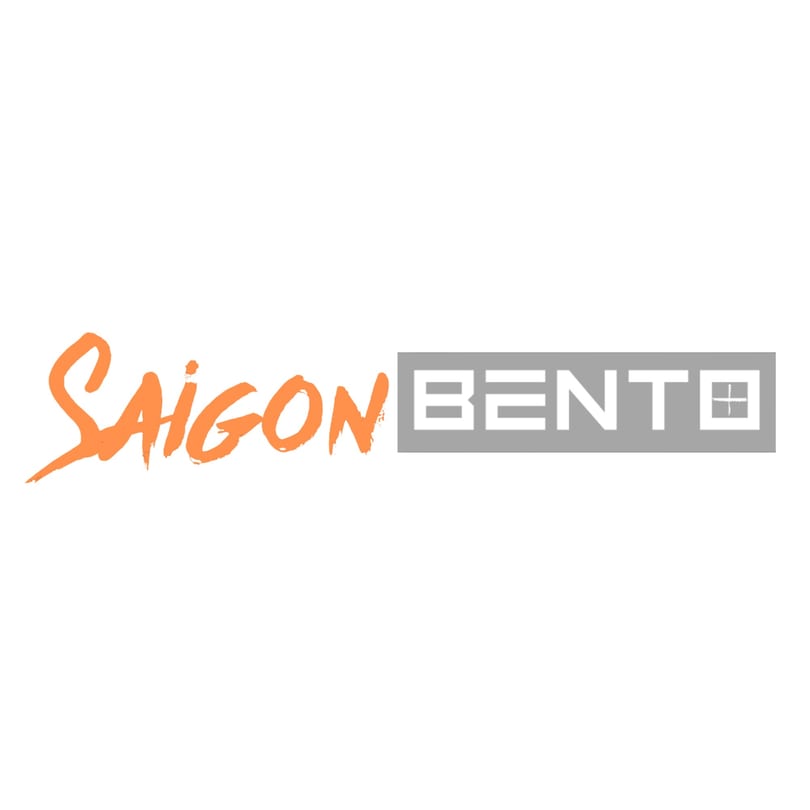 Saigon Bento logo with "Saigon" in orange brush script and "BENTO" in gray block letters.